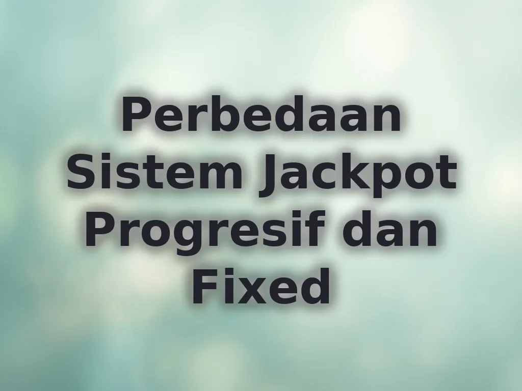 Perbedaan Sistem Jackpot Progresif dan Fixed